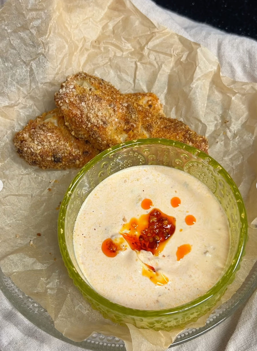 Crispy cottage cheese sticks made by Maku Atelier