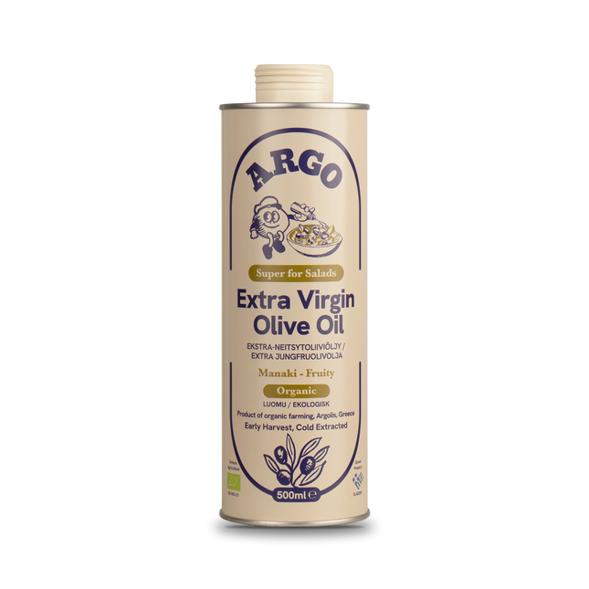 Argo Manaki luomu ekstra-neitsytoliiviöljy, 500 ml tölkki